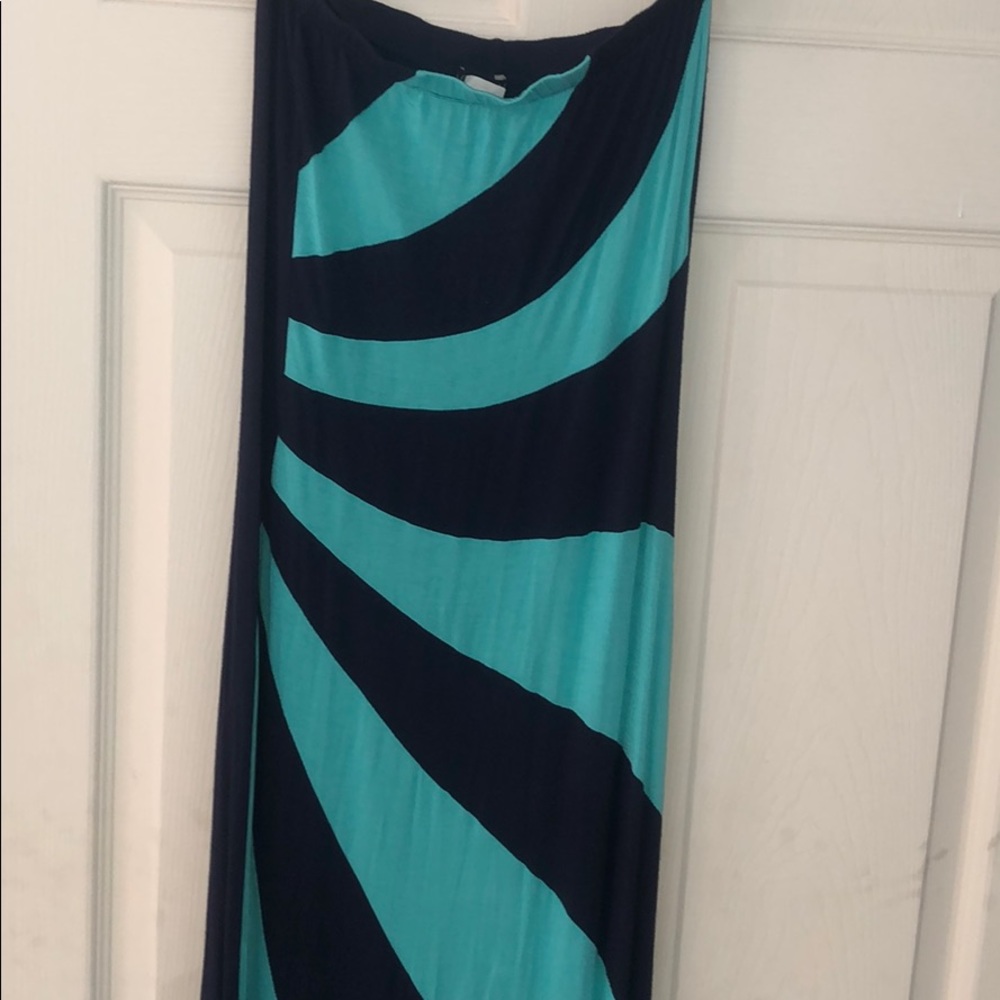 Teal and navy blue swirl maxi - Venus